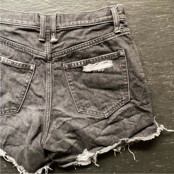 [Free People] Distressed Washed Black Denim Jean short pant - Picture 7 of 10